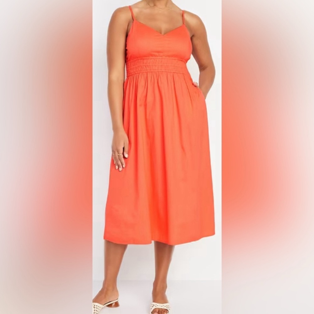 Old Navy Waist Defined Cami Midi Dress NWT